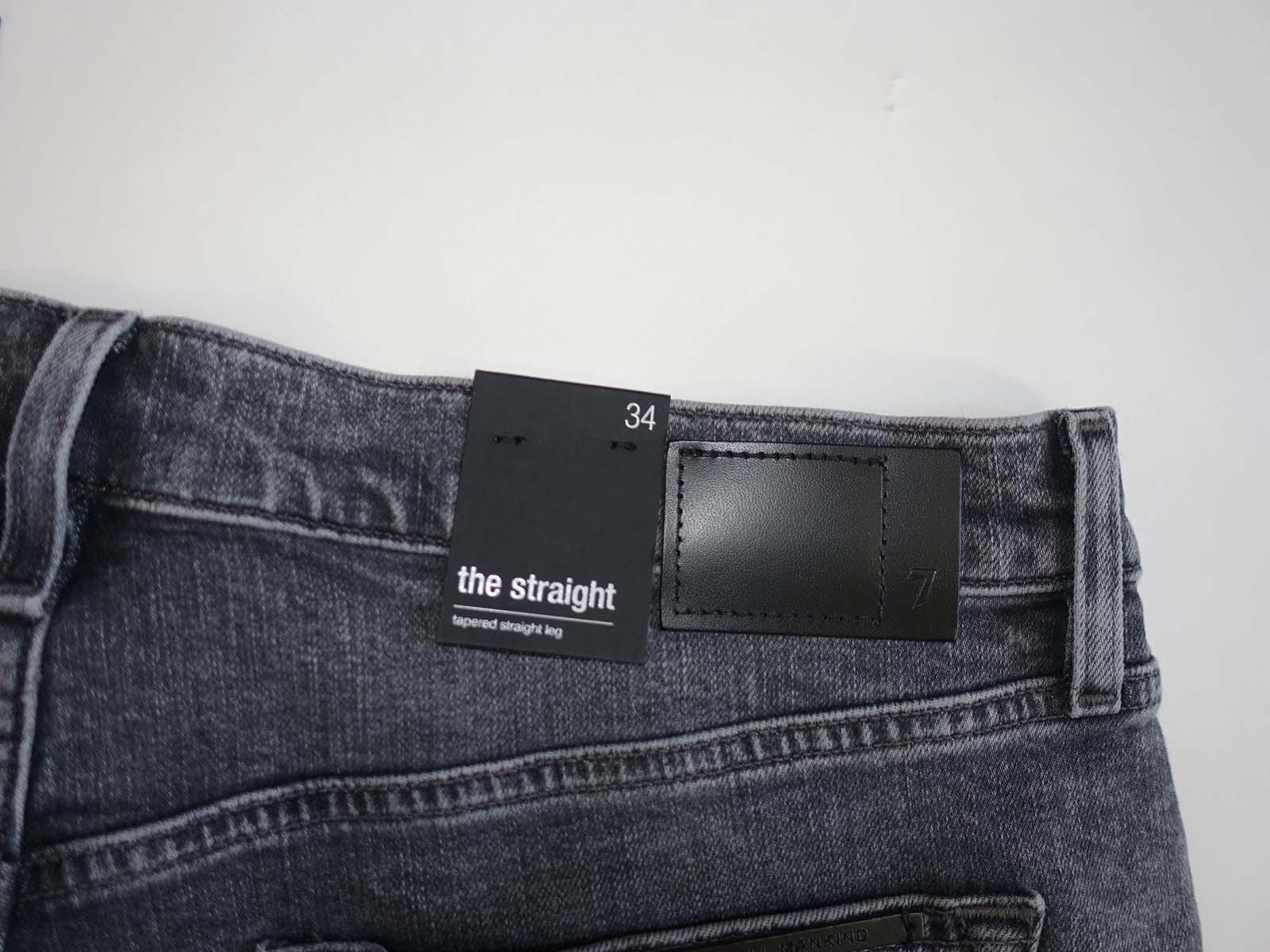 c 7 For All Mankind Men's Straight Leg Jeans Size 34 x 33 NWT Gray