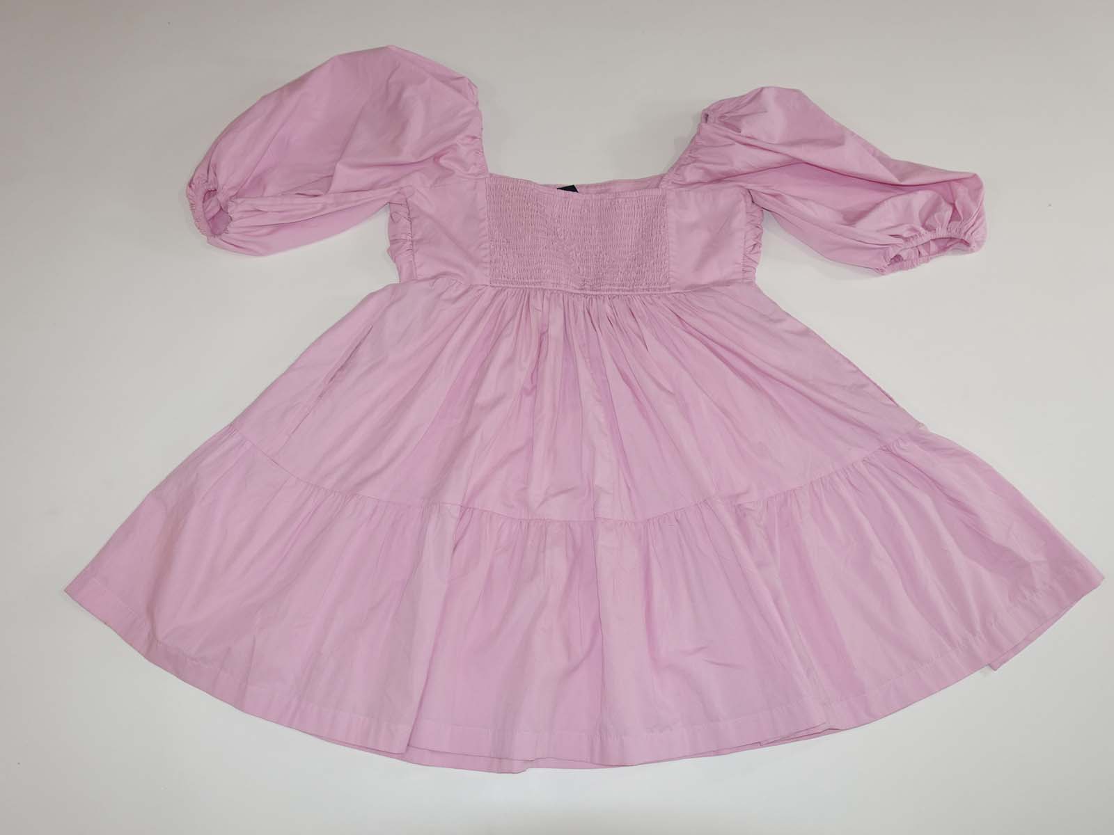 abercrombie pink dress NWT Abercrombie Fitch Ruched Bodice Puff Sleeve Mini Dress Pink Tall S