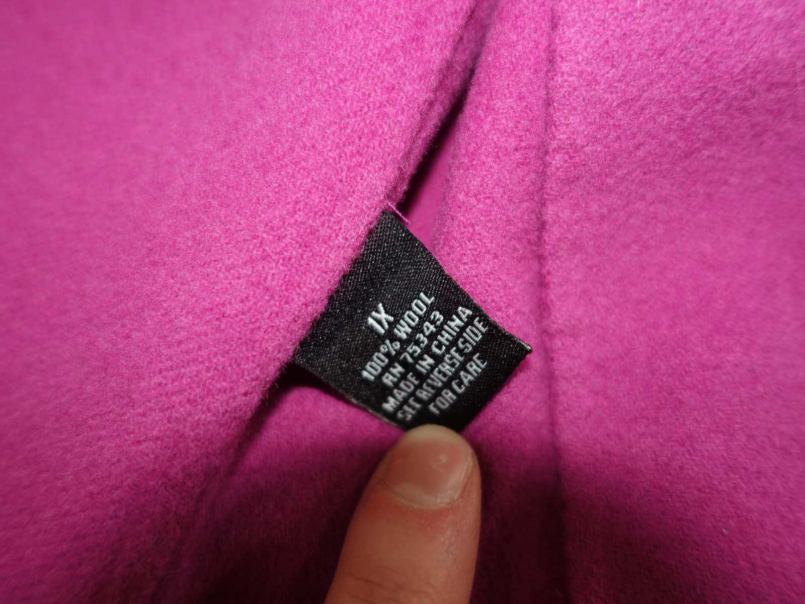 Alexandra Bartlett Women's Jacket Size 1X Fuschia Pink 100% Wool