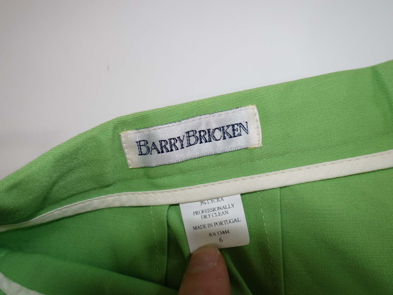 Barry Bricken Women's Steph Pants Size 6 NWT Green Cotton