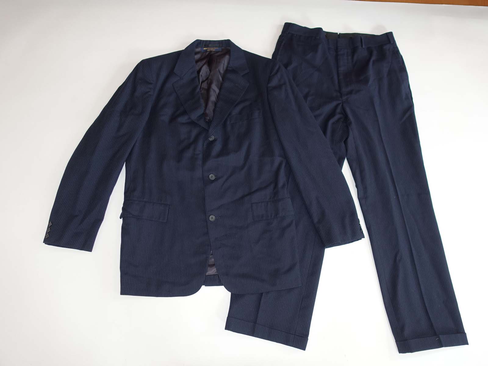 Brooks Brothers Men's 3 Button Suit Size 42 Long 34 x 30 Navy Blue