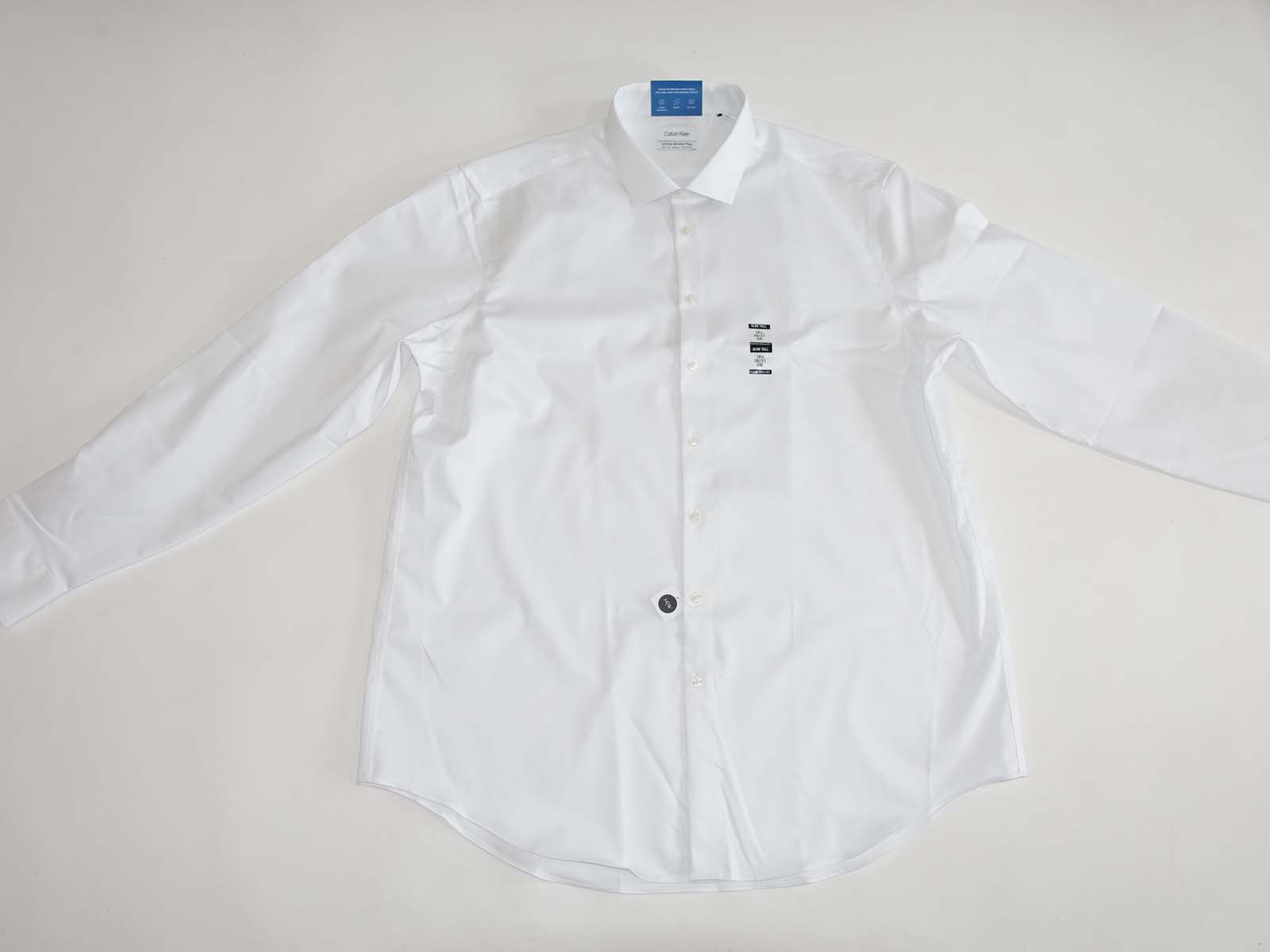 Calvin Klein Men's Slim Fit Tall Dress Shirt 18.5 - 36 / 37 NWT White  Stretch CK | eBay