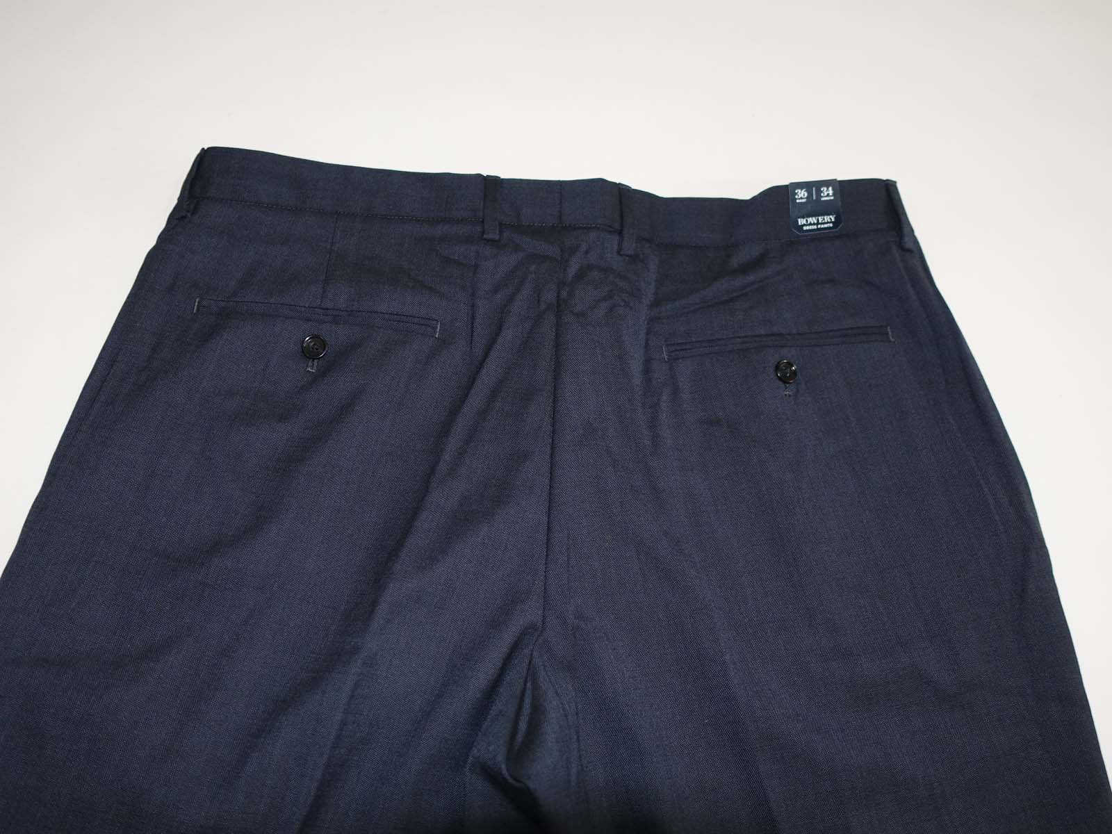 bowery classic dress pants J. Crew Mens Bowery Slim Fit Dress Pants 36 x 34 NWT Navy Blue Oxford Wool Blend