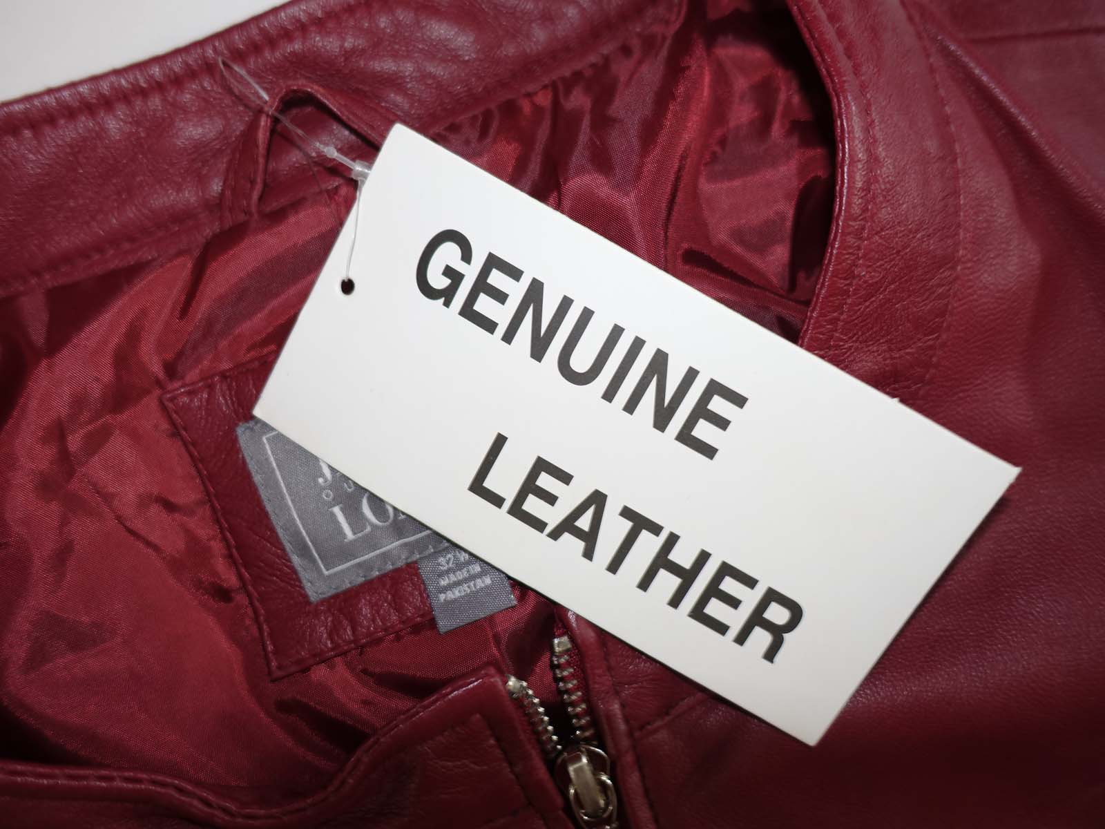 Jessica London Women's 100% Leather Jacket Size 32W NWT Red Zipper