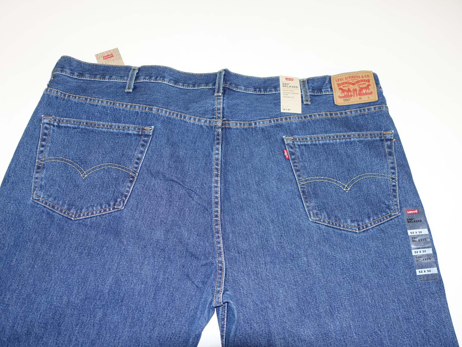 Levi's Men's 550 Relaxed Fit Jeans Size 52 x 32 NWT High Rise Blue Denim Red Tab | eBay