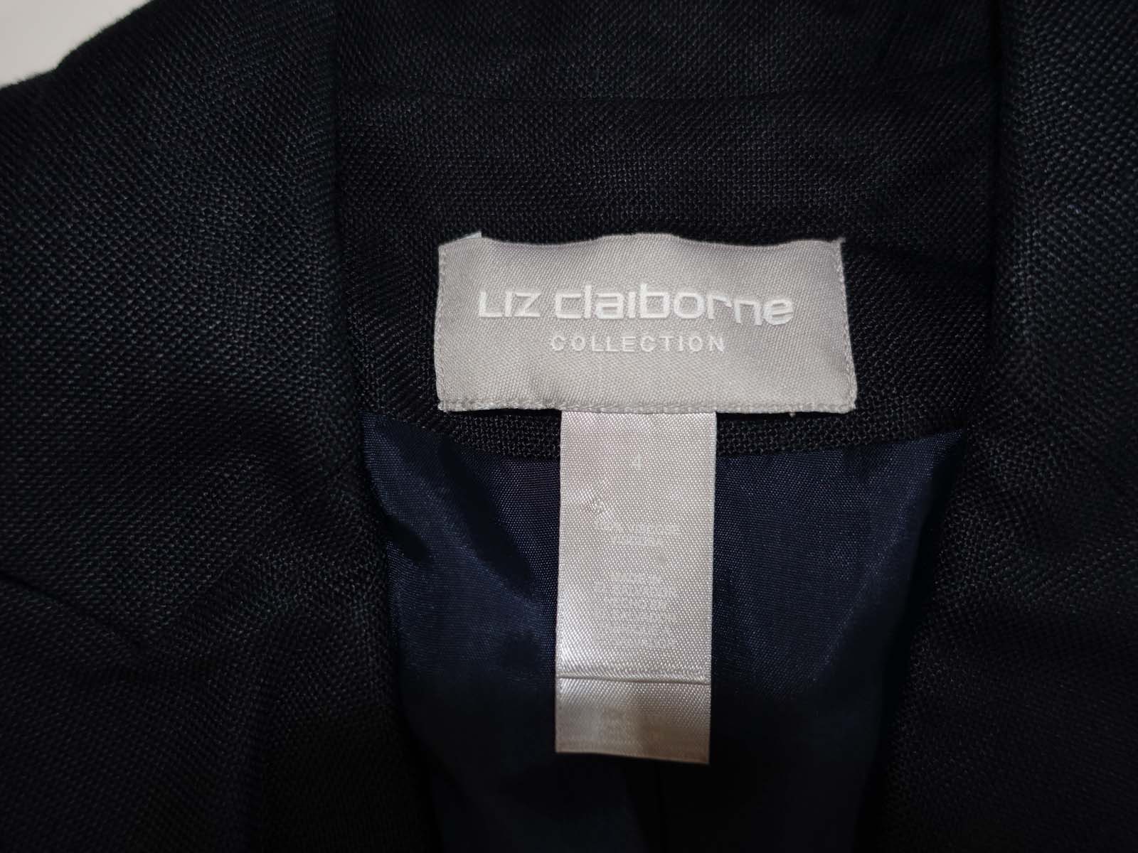Liz Claiborne Women's 2 Button Blazer Jacket Size 4 Navy Blue Suit